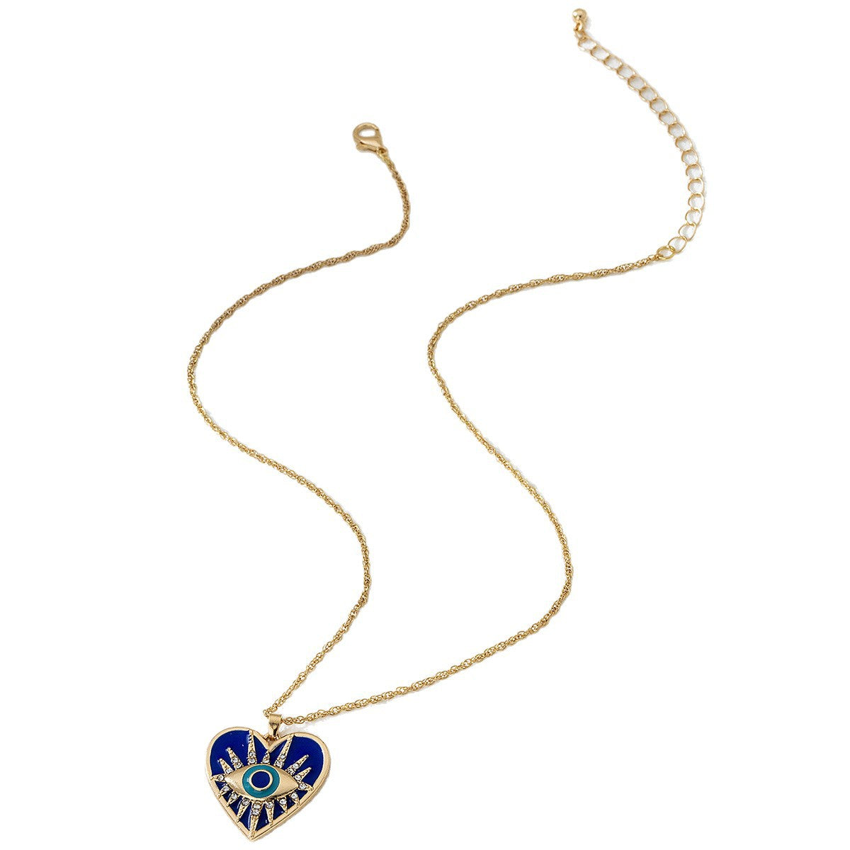 Heart Shape Necklace In Gold Featuring Zinc Alloy Material With Enamel Craft For Elegant Style