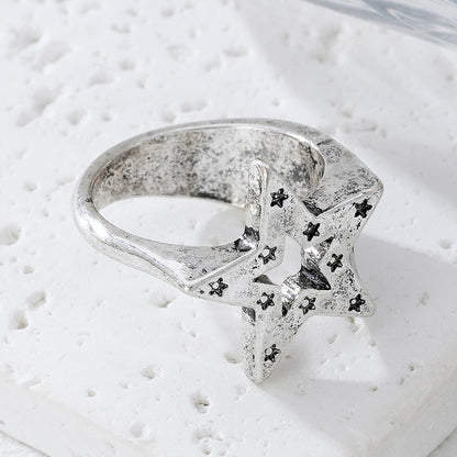 Vintage Unisex Star Ring Distressed Accessories Simple Trendy Jewelry Women's Hand Accessories