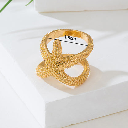 Gold Starfish Ring For Ocean Animal Lovers Featuring Elegant Design
