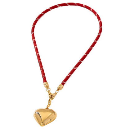 Minimalist Heart-Shaped Necklace For Women Featuring Golden Acrylic Pendant Made Of Plastic Resin With Electroplated Finish, 41-50cm Length