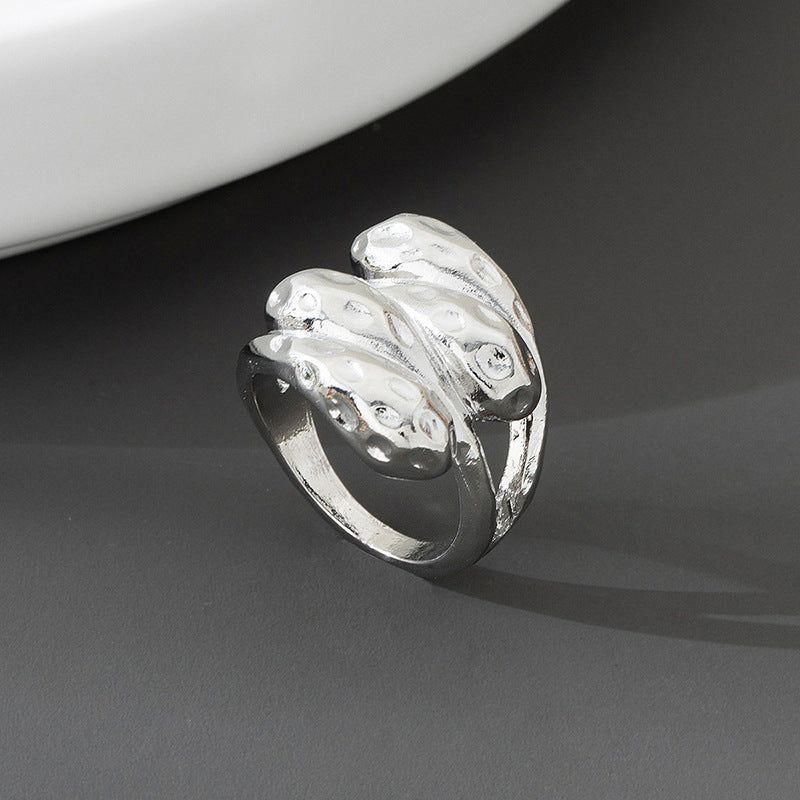 Gold And Silver Rings For Women Featuring Hammered Craftsmanship