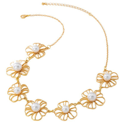 Floral Gold Necklace In Simple Style, Made With Durable Alloy For Everyday Wear