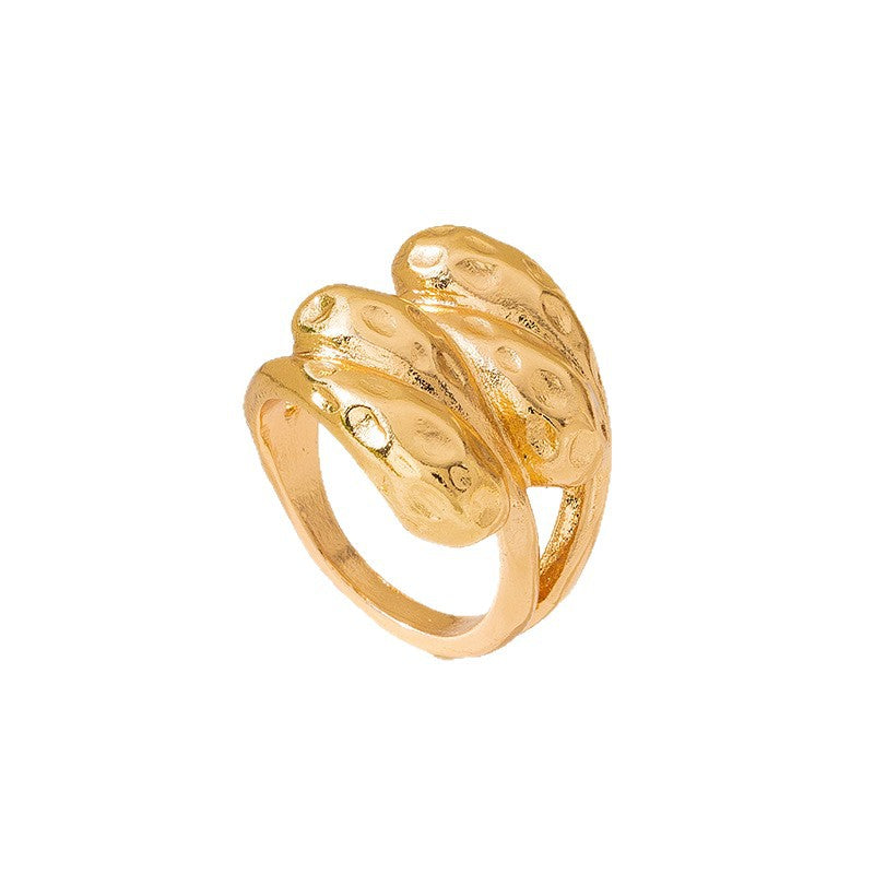 Gold And Silver Rings For Women Featuring Hammered Craftsmanship