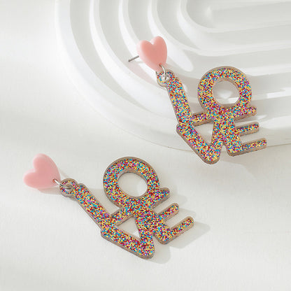 Heart Shape Acrylic Stud Earrings For Women Featuring A Stylish Love Design