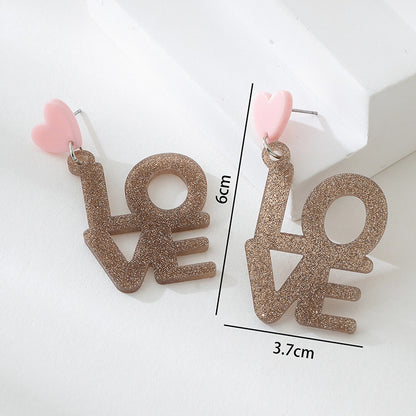 Heart Shape Acrylic Stud Earrings For Women Featuring A Stylish Love Design