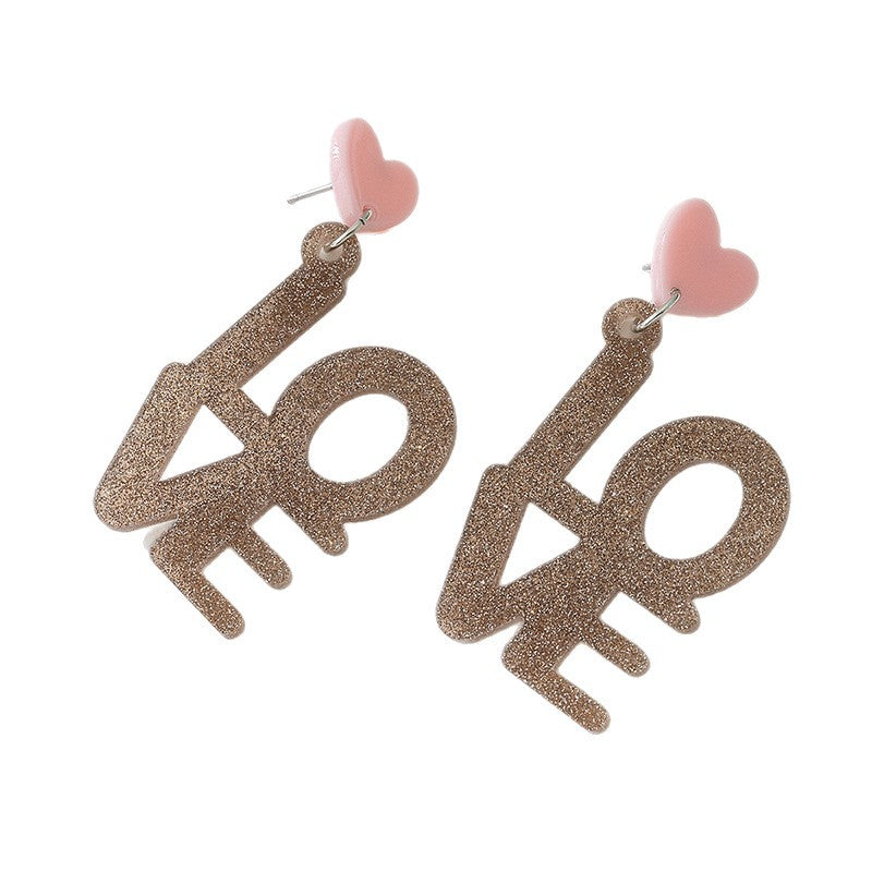 Heart Shape Acrylic Stud Earrings For Women Featuring A Stylish Love Design