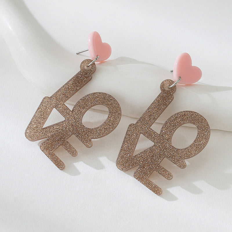 Heart Shape Acrylic Stud Earrings For Women Featuring A Stylish Love Design
