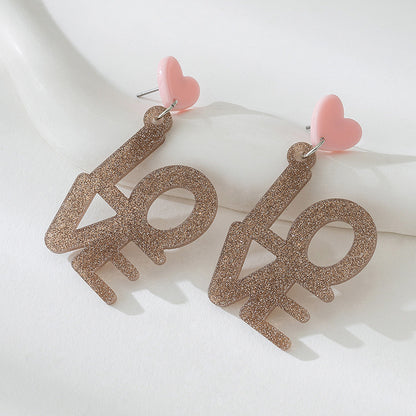 Heart Shape Acrylic Stud Earrings For Women Featuring A Stylish Love Design