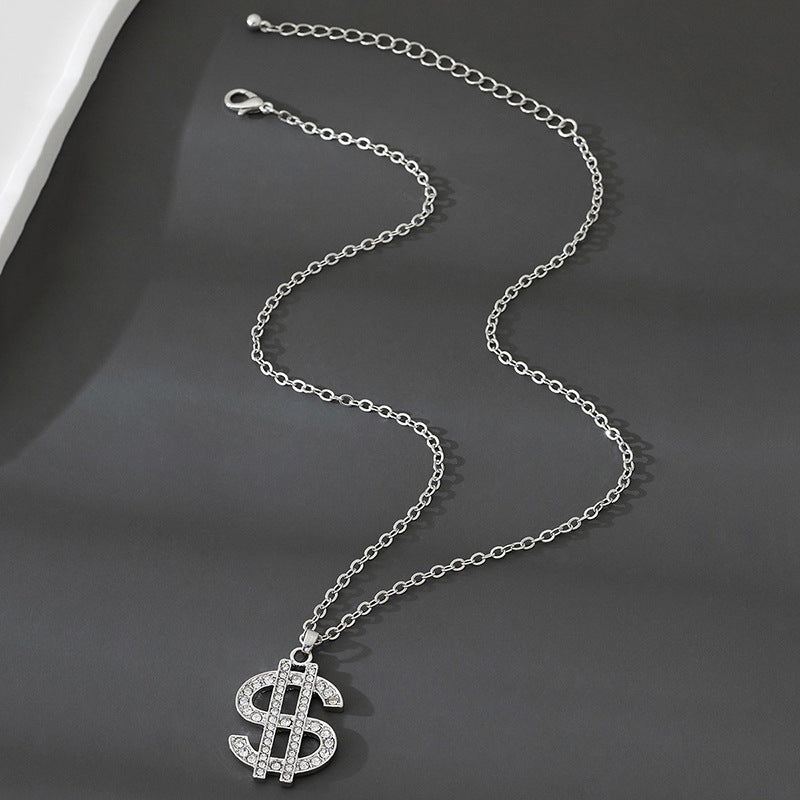 Dollar Pattern Necklace In Gold, Featuring Elegant Design For Stylish Wear