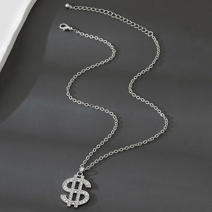 Dollar Pattern Necklace In Gold, Featuring Elegant Design For Stylish Wear