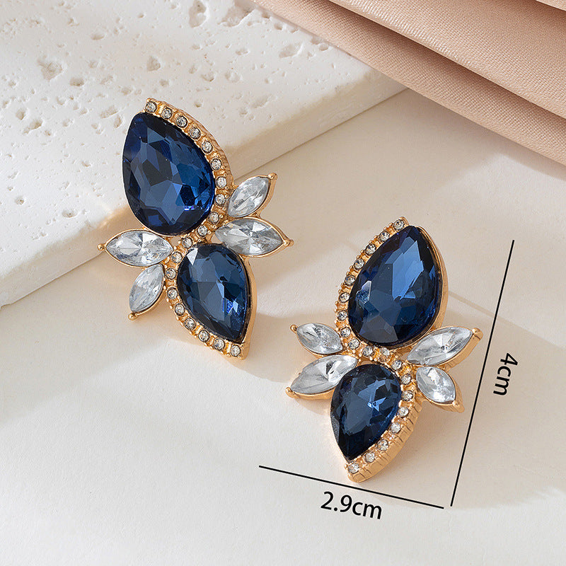 Geometric Bohemian Stud Earrings In Green Featuring Natural Stone For Stylish Jewelry Accessories