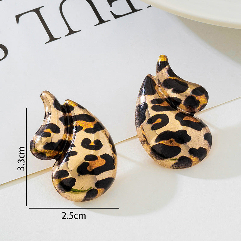 Leopard Stud Earrings For Women In Gold And Silver, Stylish Animal Print Jewelry