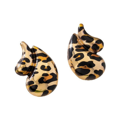 Leopard Stud Earrings For Women In Gold And Silver, Stylish Animal Print Jewelry