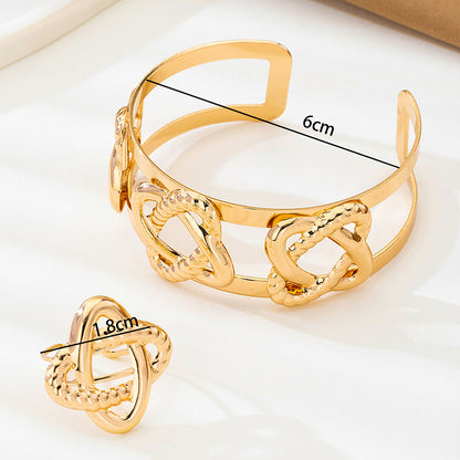 For Lines Pattern Bangle In Gold, Featuring Elegant Design Perfect For Stylish Accessories