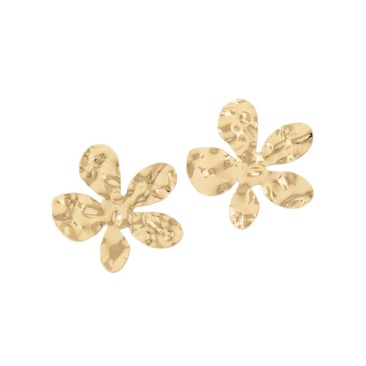 Sweet Retro Exaggerated Flower Earrings For Unisex, Made Of Alloy In Gold Color