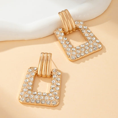 Geometric Gold Stud Earrings For Unisex Featuring Exaggerated Style