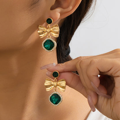 Bow Knot Stud Earrings In Red, Perfect For Adding A Charming Touch To Your Jewelry Collection