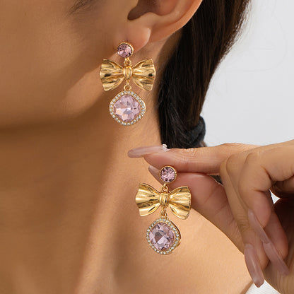 Bow Knot Stud Earrings In Red, Perfect For Adding A Charming Touch To Your Jewelry Collection