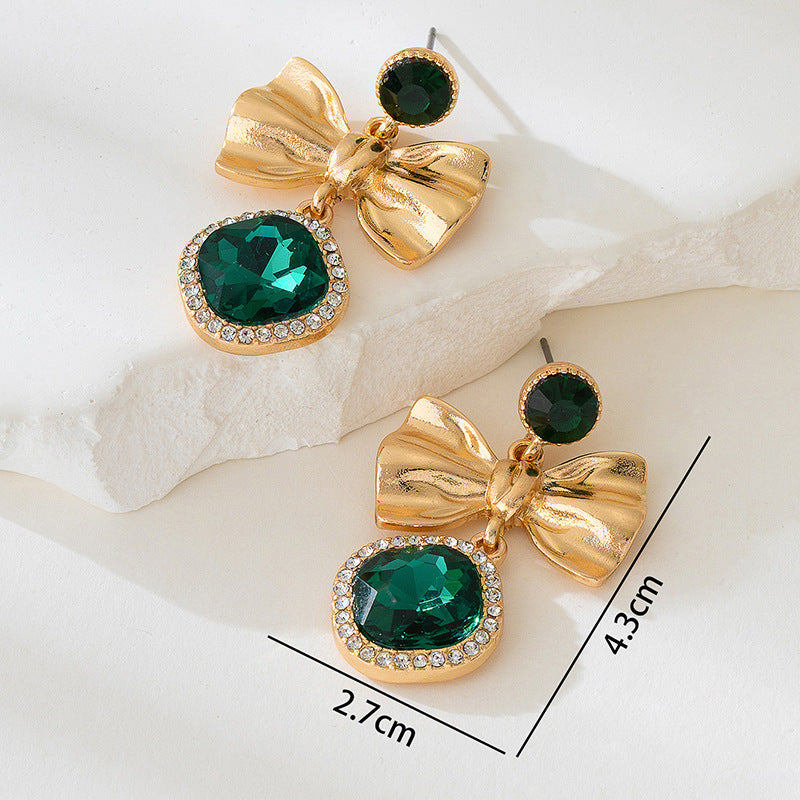 Bow Knot Stud Earrings In Red, Perfect For Adding A Charming Touch To Your Jewelry Collection