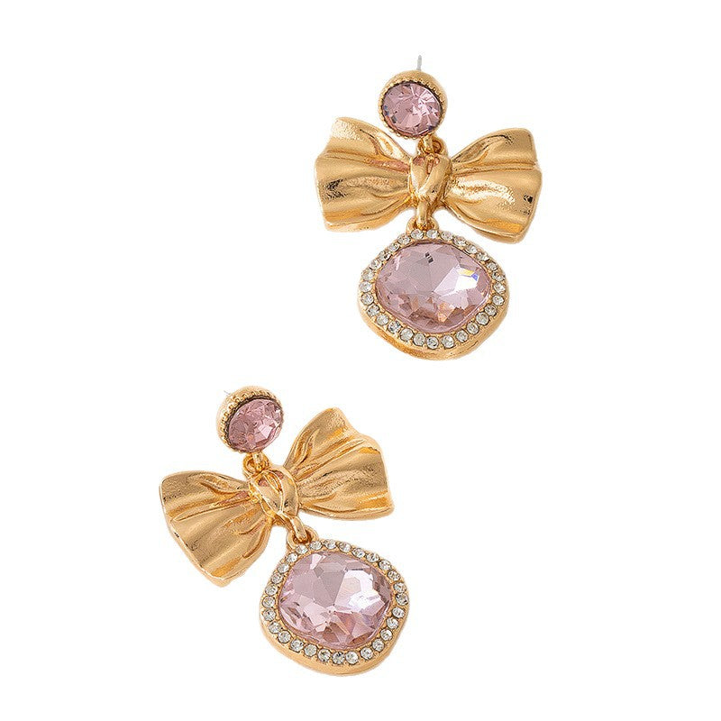Bow Knot Stud Earrings In Red, Perfect For Adding A Charming Touch To Your Jewelry Collection