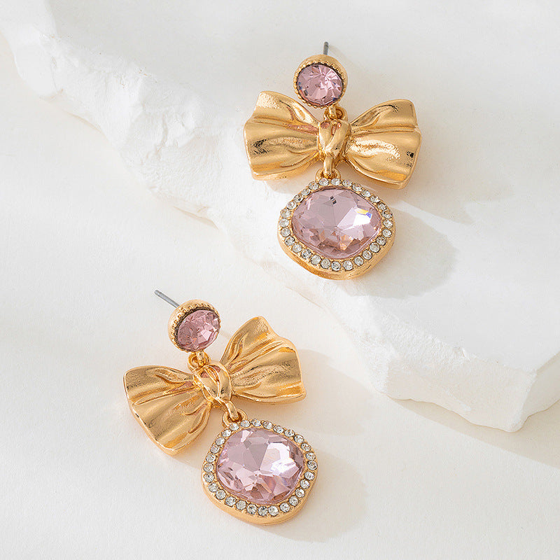 Bow Knot Stud Earrings In Red, Perfect For Adding A Charming Touch To Your Jewelry Collection