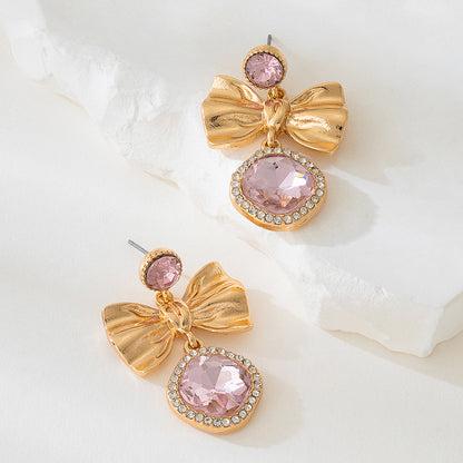 Bow Knot Stud Earrings In Red, Perfect For Adding A Charming Touch To Your Jewelry Collection