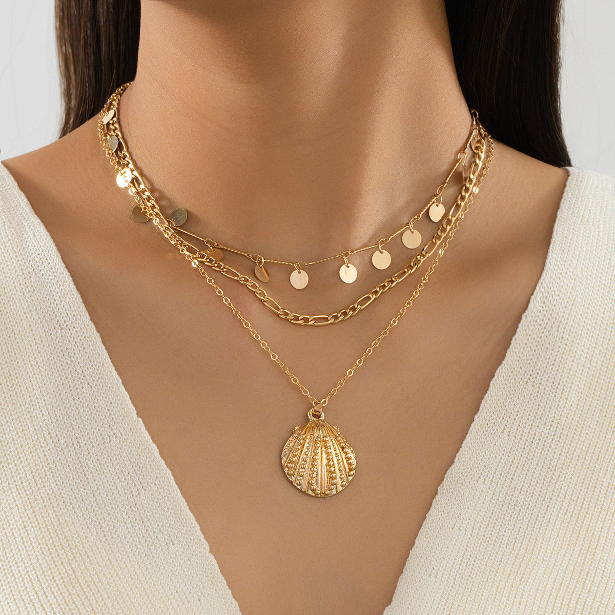Beach Artificial Pearl Starfish Shell Necklace For Women Vintage Vacation Jewelry Zinc Alloy Beaded Necklace Vacation Accessories