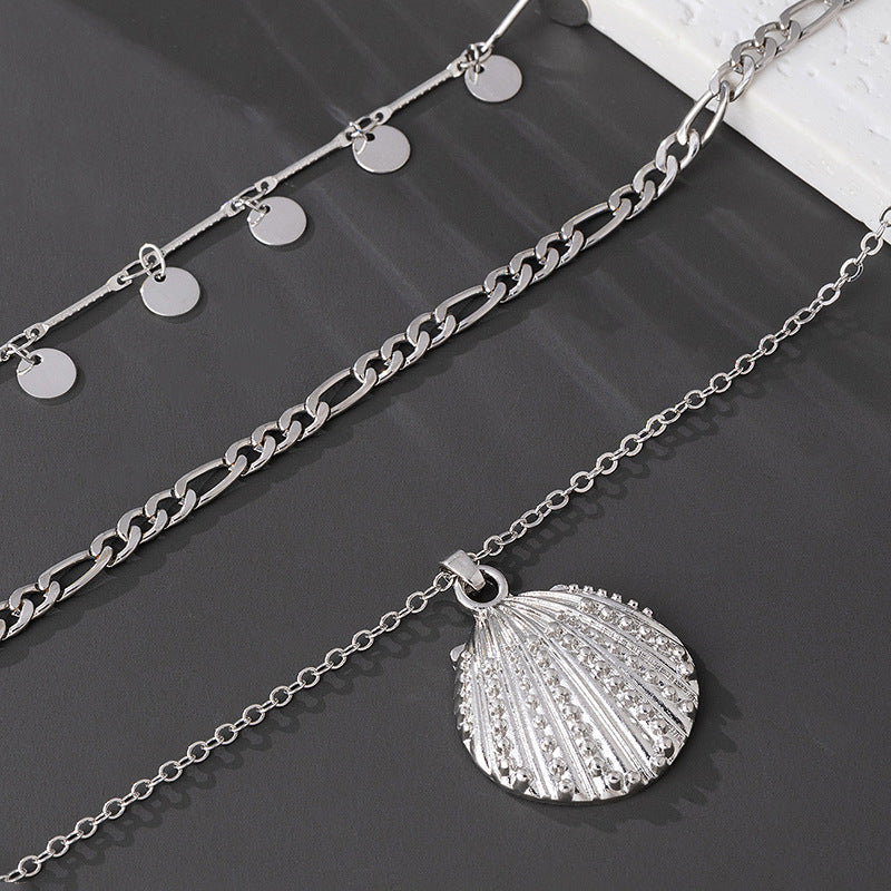 Beach Artificial Pearl Starfish Shell Necklace For Women Vintage Vacation Jewelry Zinc Alloy Beaded Necklace Vacation Accessories