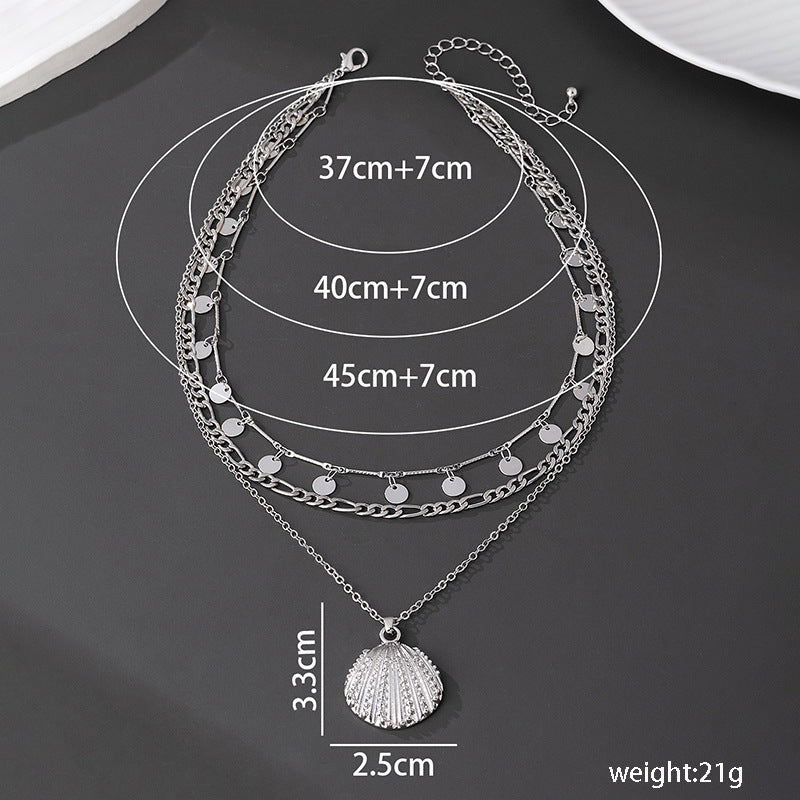 Beach Artificial Pearl Starfish Shell Necklace For Women Vintage Vacation Jewelry Zinc Alloy Beaded Necklace Vacation Accessories