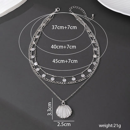 Beach Artificial Pearl Starfish Shell Necklace For Women Vintage Vacation Jewelry Zinc Alloy Beaded Necklace Vacation Accessories