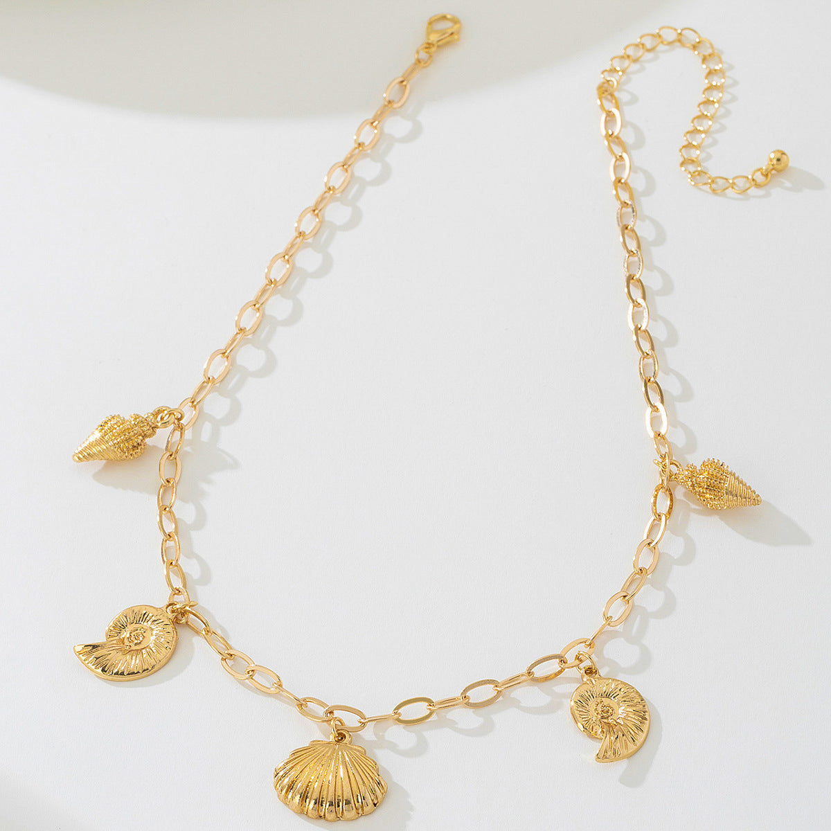 Beach Artificial Pearl Starfish Shell Necklace For Women Vintage Vacation Jewelry Zinc Alloy Beaded Necklace Vacation Accessories