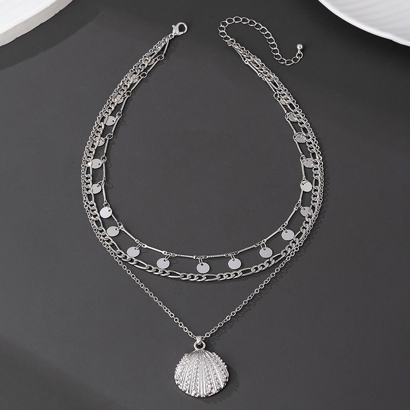 Beach Artificial Pearl Starfish Shell Necklace For Women Vintage Vacation Jewelry Zinc Alloy Beaded Necklace Vacation Accessories