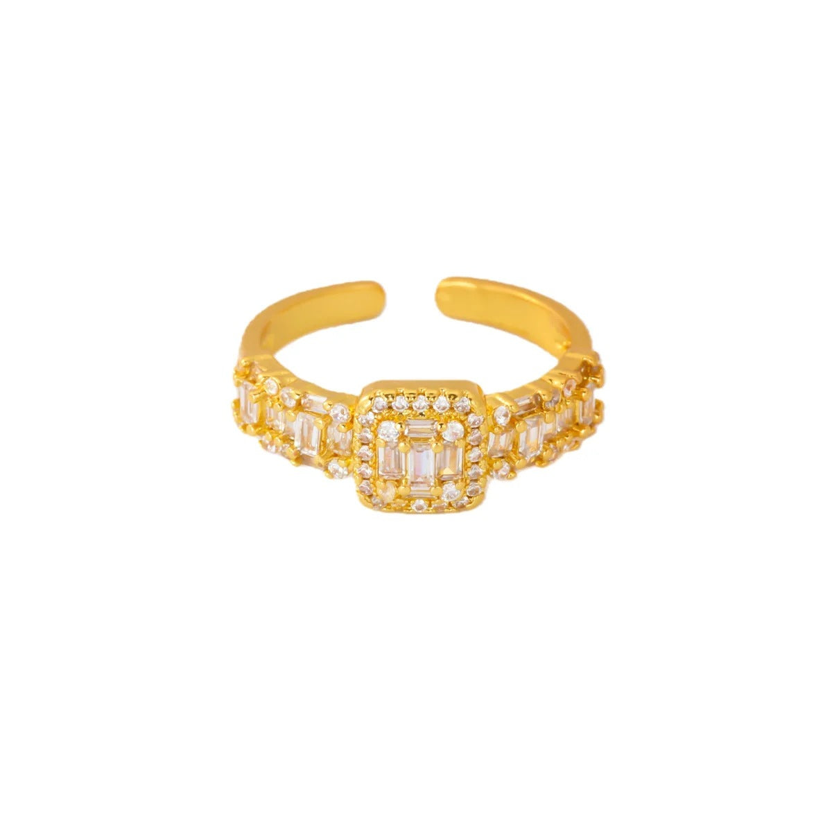 For Open Rings Made Of Copper Featuring Zircon Inlay, Stylish And Elegant Design
