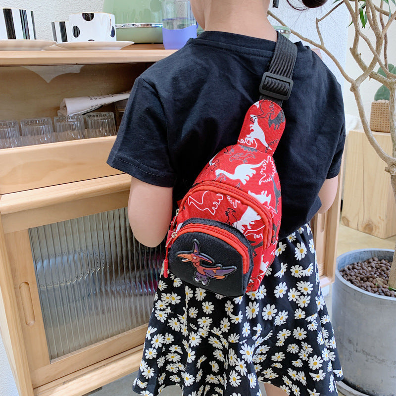 Unisex Bear Square Canvas Fanny Pack With Tassel And Sling Strap, Kids Shoulder Bag