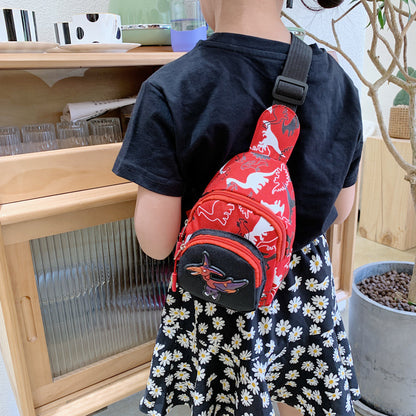 Unisex Bear Square Canvas Fanny Pack With Tassel And Sling Strap, Kids Shoulder Bag