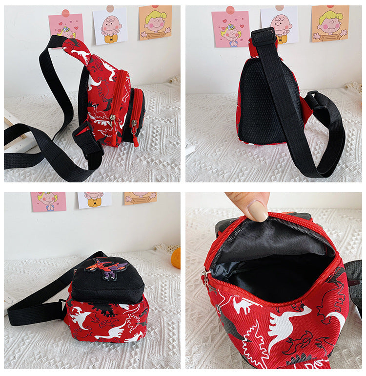 Unisex Bear Square Canvas Fanny Pack With Tassel And Sling Strap, Kids Shoulder Bag