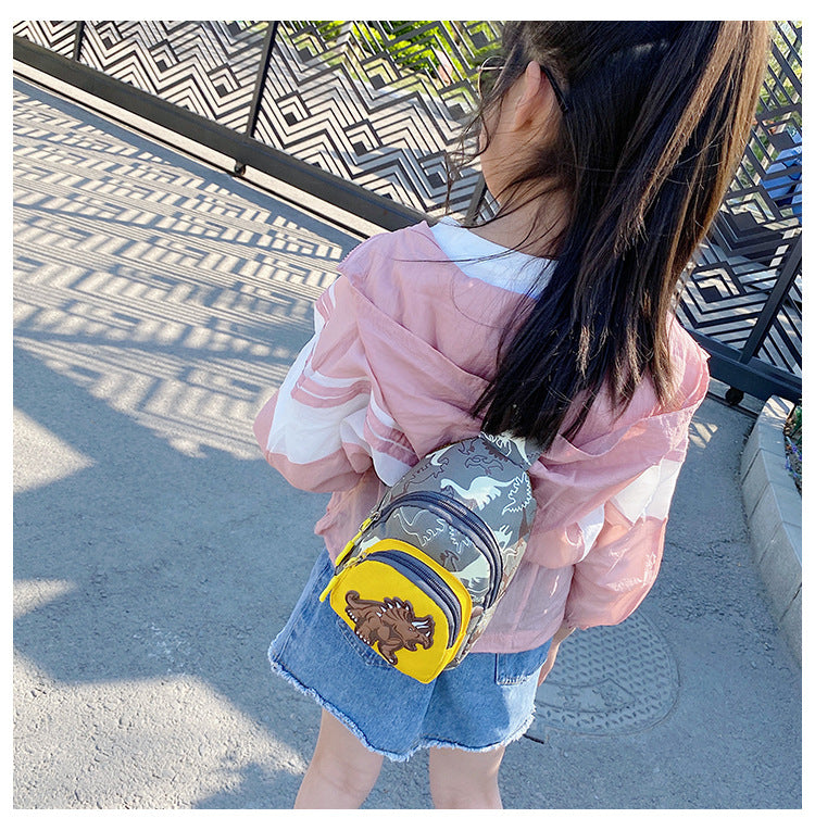 Unisex Bear Square Canvas Fanny Pack With Tassel And Sling Strap, Kids Shoulder Bag