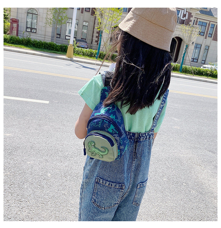 Unisex Bear Square Canvas Fanny Pack With Tassel And Sling Strap, Kids Shoulder Bag