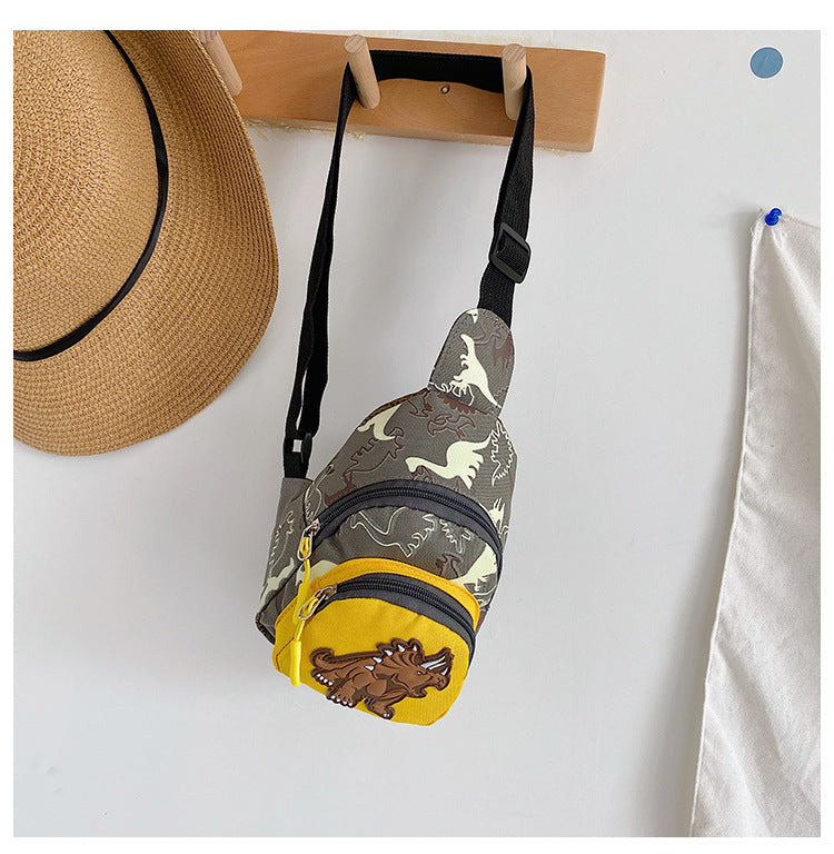 Unisex Bear Square Canvas Fanny Pack With Tassel And Sling Strap, Kids Shoulder Bag