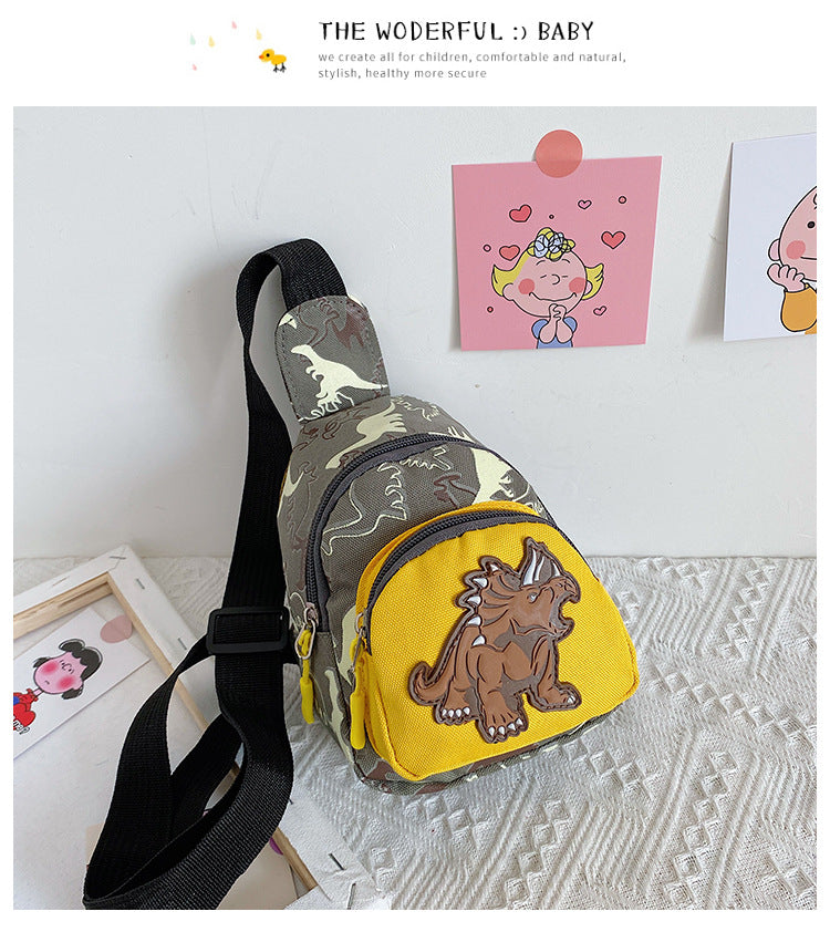 Unisex Bear Square Canvas Fanny Pack With Tassel And Sling Strap, Kids Shoulder Bag