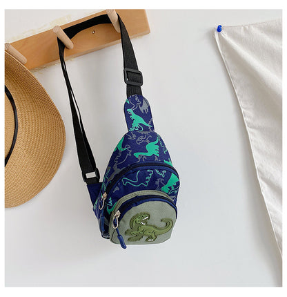 Unisex Bear Square Canvas Fanny Pack With Tassel And Sling Strap, Kids Shoulder Bag
