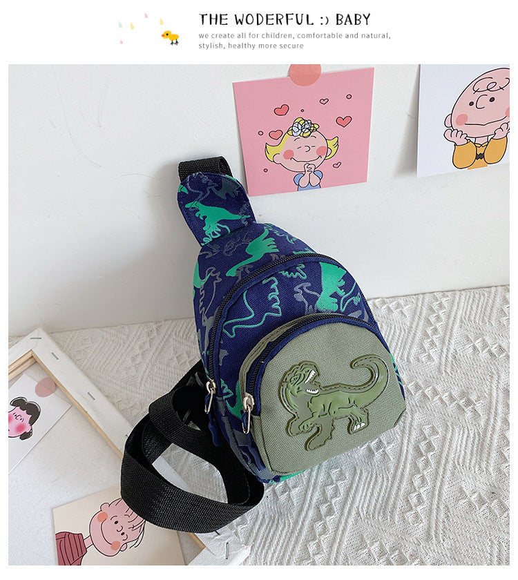 Unisex Bear Square Canvas Fanny Pack With Tassel And Sling Strap, Kids Shoulder Bag