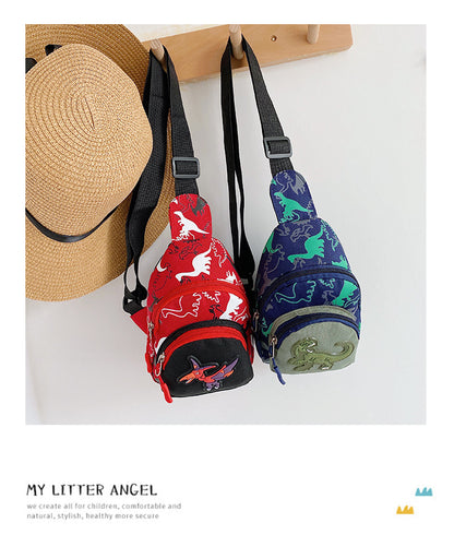 Unisex Bear Square Canvas Fanny Pack With Tassel And Sling Strap, Kids Shoulder Bag