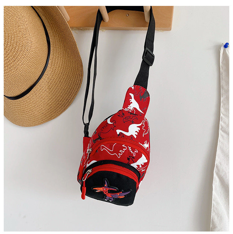 Unisex Bear Square Canvas Fanny Pack With Tassel And Sling Strap, Kids Shoulder Bag