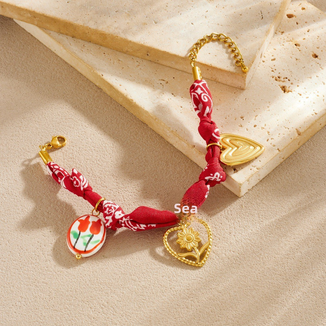 Bohemian Jewelry Set Featuring Heart Shape Pattern In Cloth Material