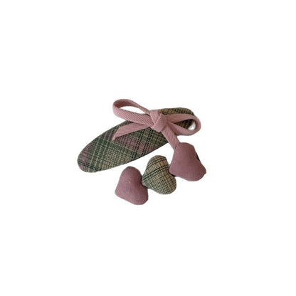 Spring Matcha Color Hair Clip Bow Hairband Multifunctional Soft Floral Hair Accessory Heart-shaped Hairpin