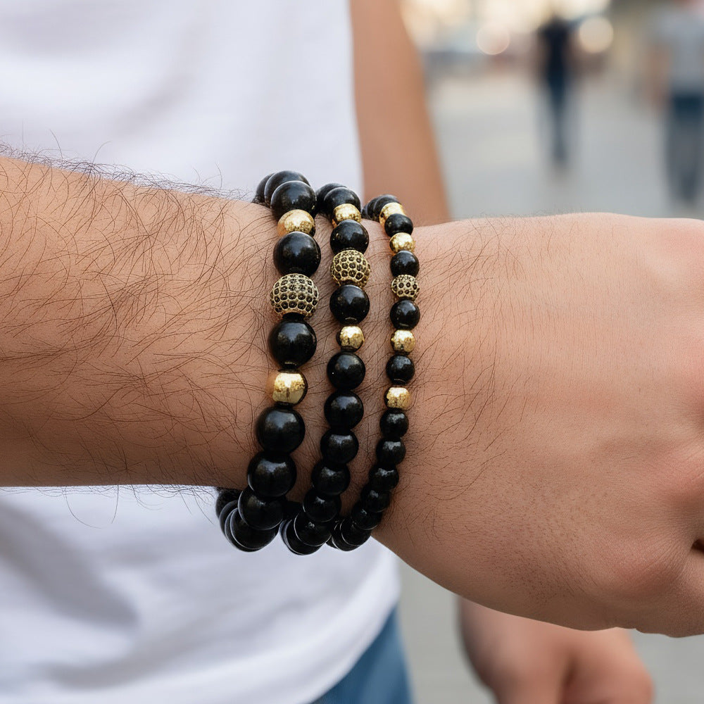 Men's Hip-Hop Bracelet Featuring Crown Pattern, Stylish And Trendy Accessory