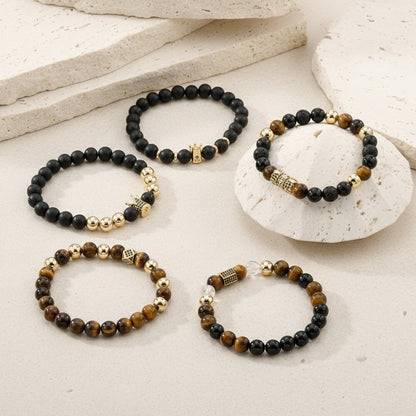 Men's Hip-Hop Bracelet Featuring Crown Pattern, Stylish And Trendy Accessory