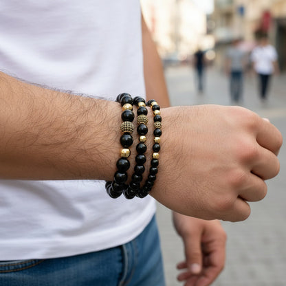 Men's Hip-Hop Bracelet Featuring Crown Pattern, Stylish And Trendy Accessory