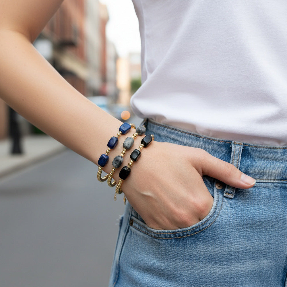 Bracelets For Women Featuring Natural Stone Inlay Material, Stylish And Elegant Jewelry Accessories